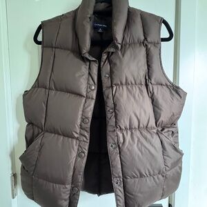Land’s End Brown Puffer Vest women’s